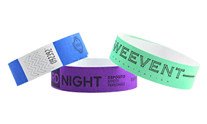 Black Print Tyvek wristbands 19 mm