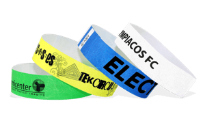 Black Print Tyvek wristbands 19 mm