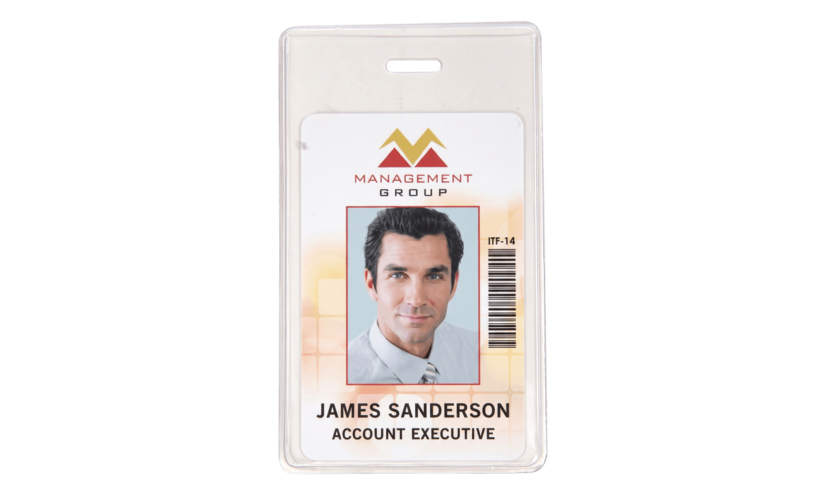 Clear Vinyl Vertical Proximity Card Holder - Credit Card Size (CR80)