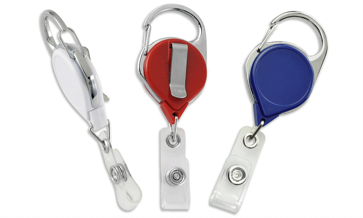 No-Twist Carabiner Badge-Reel with Multiple Attachments