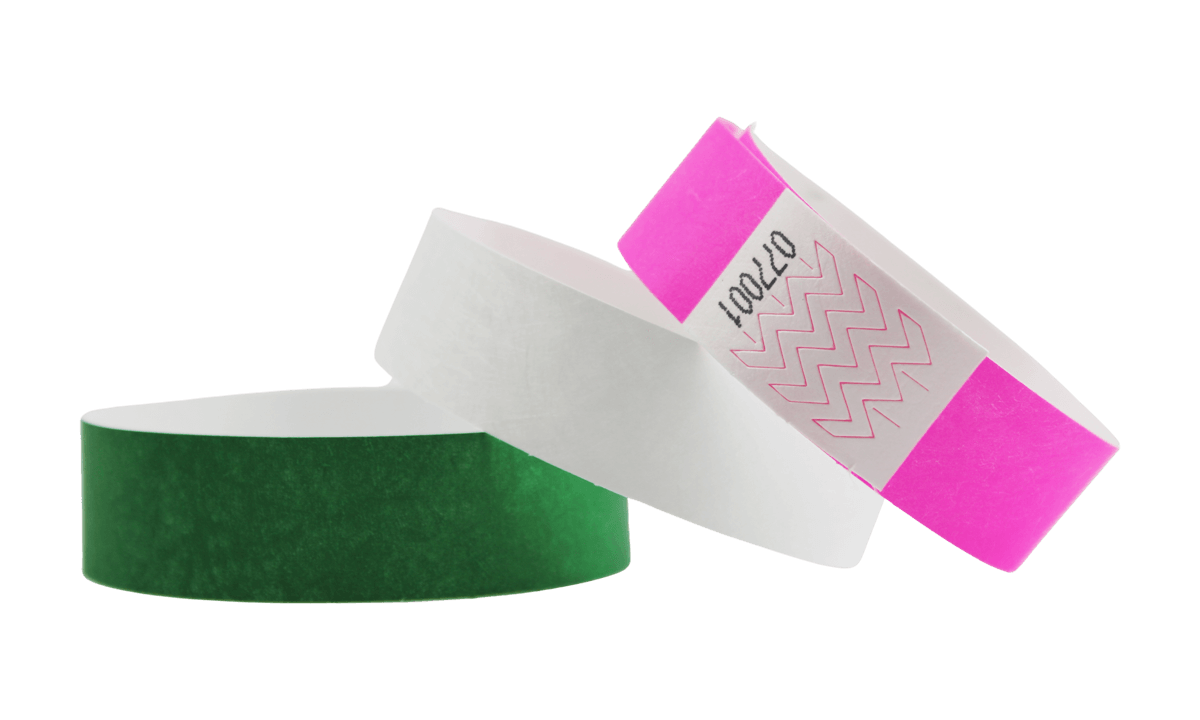 Pre-numbered Tyvek wristbands 19 mm - Box of 1000
