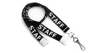 Pre-Printed 15mm Break-Away Satin Lanyards with Swivel Hook "STAFF"